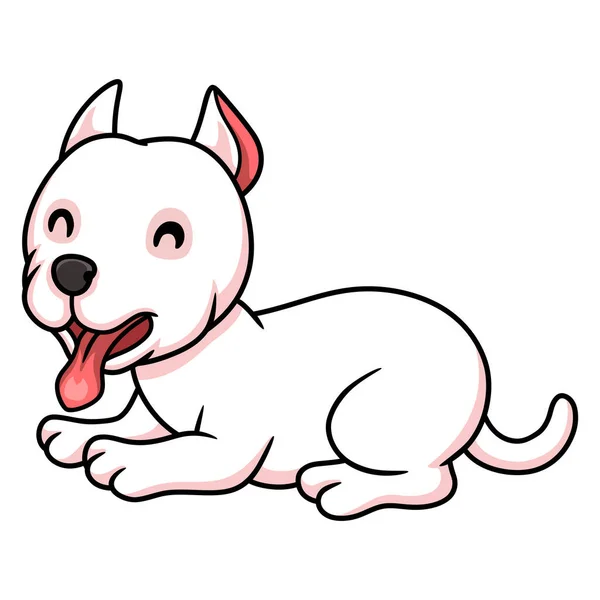 Vector Ilustración Lindo Dogo Argentino Perro Dibujos Animados — Vector de stock