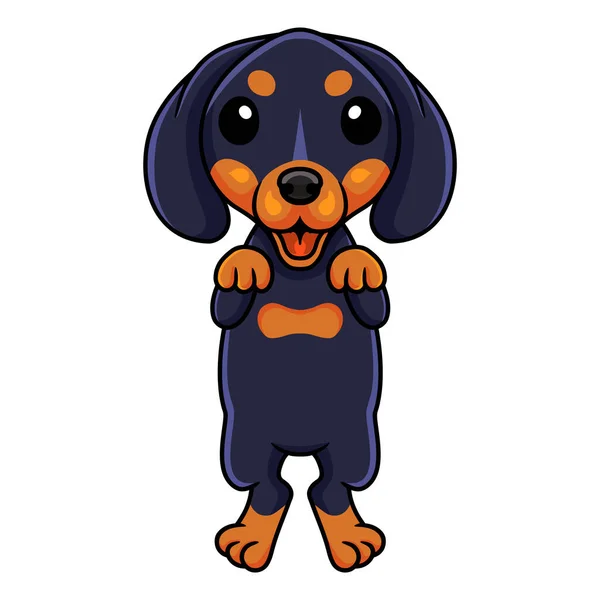 Vector Illustratie Van Schattige Dashund Hond Cartoon Poseren — Stockvector