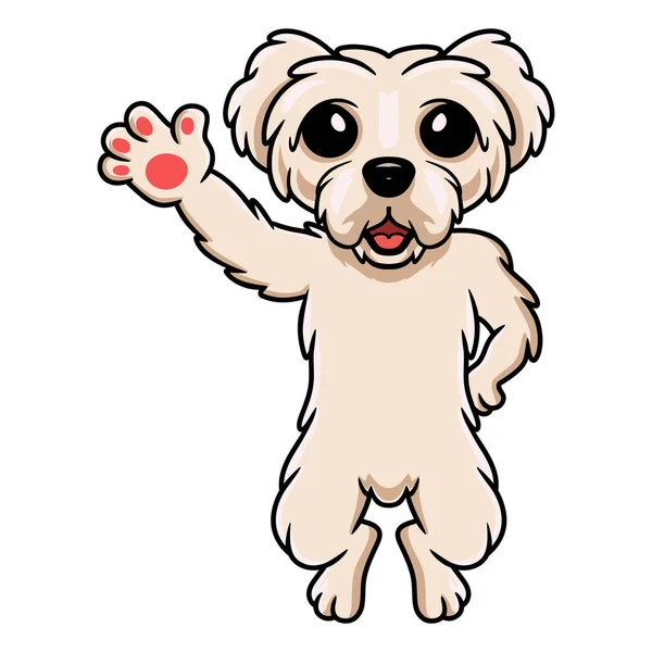 Vector Illustratie Van Leuke Maltezer Puppy Cartoon — Stockvector