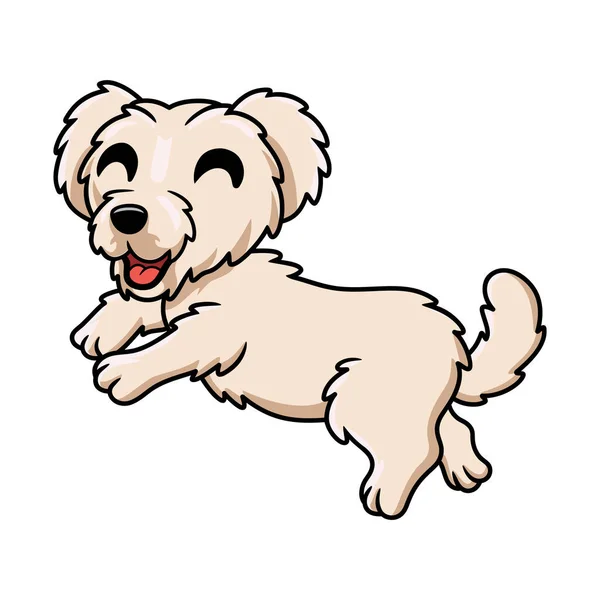 Vector Illustratie Van Leuke Maltezer Puppy Cartoon — Stockvector
