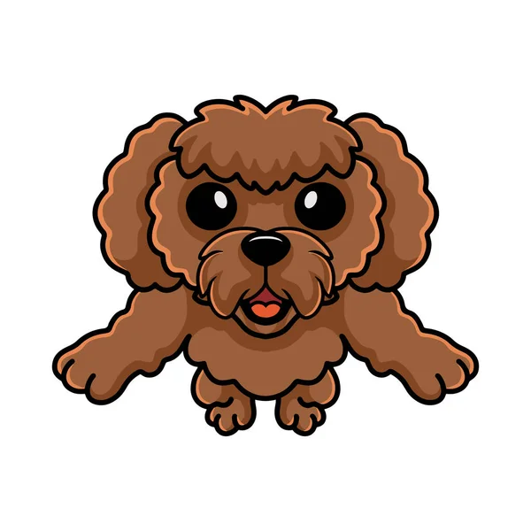 Vector Illustratie Van Schattig Speelgoed Poedel Hond Cartoon Met Een — Stockvector