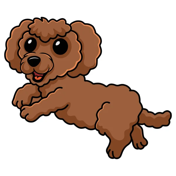 Vector Illustratie Van Schattig Speelgoed Poedel Hond Cartoon — Stockvector
