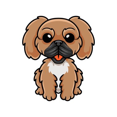 Küçük şirin Pekin köpek çizgi filminin vektör çizimi