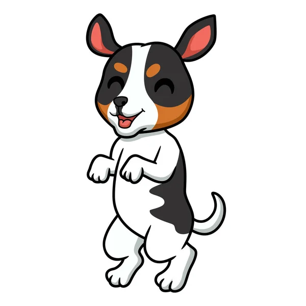 ベクトル図のかわいいラットテリア犬漫画立っている — ストックベクタ