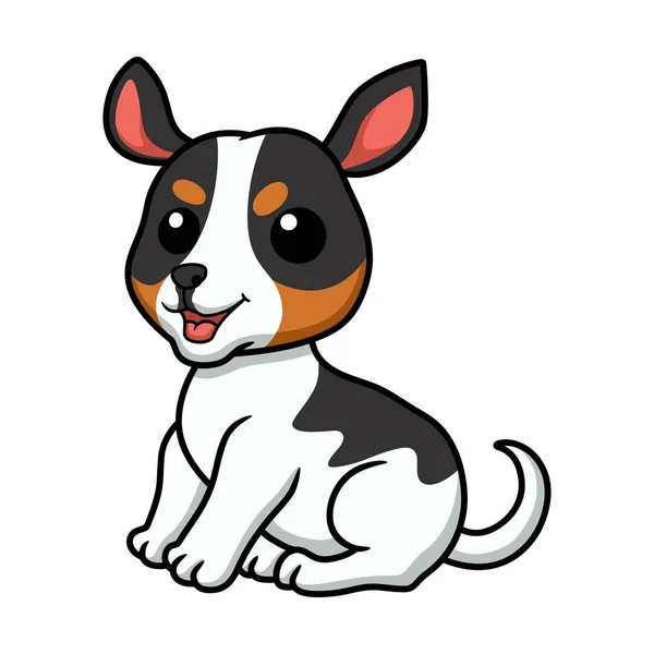 Illustrazione Vettoriale Carino Ratto Terrier Cane Cartone Animato — Vettoriale Stock