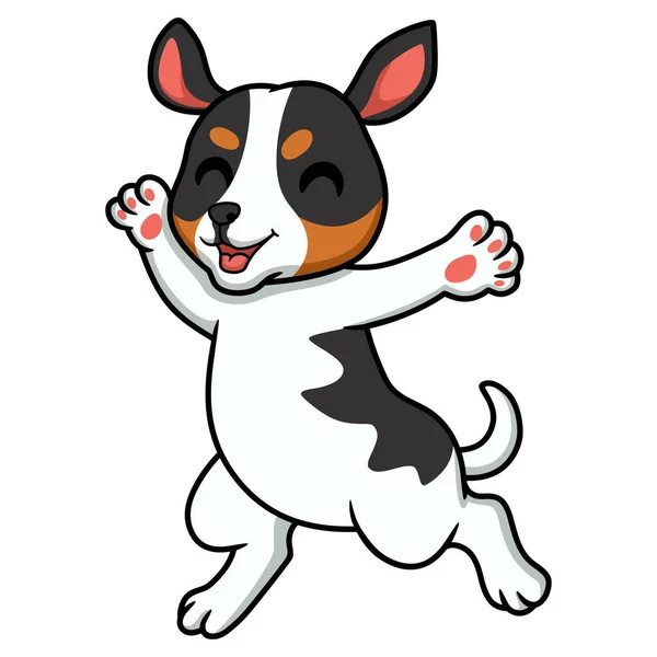 かわいいラットテリア犬漫画のベクトルイラスト — ストックベクタ