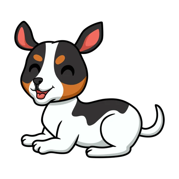 Ilustración Vectorial Dibujos Animados Lindo Perro Rata Terrier — Vector de stock
