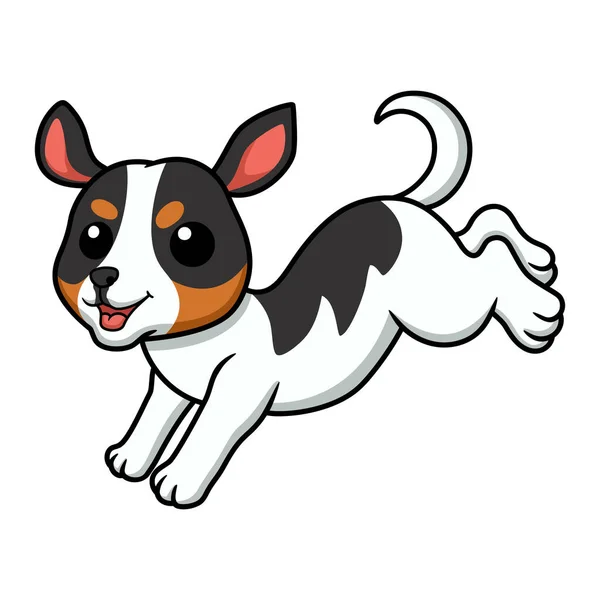 Vector Illustration Cute Rat Terrier Dog Cartoon — Stock Vector