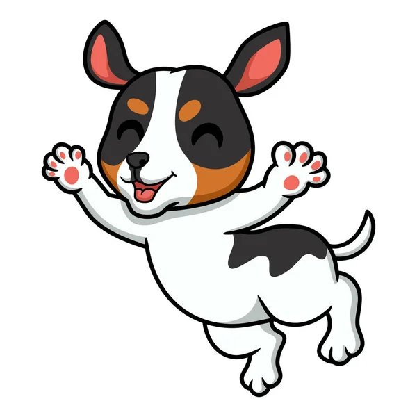 Ilustración Vectorial Cute Rat Terrier Perro Dibujos Animados Posando — Archivo Imágenes Vectoriales