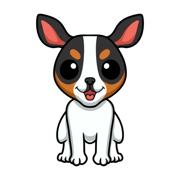 Vector Illustratie Van Leuke Rat Terrier Hond Cartoon — Stockvector