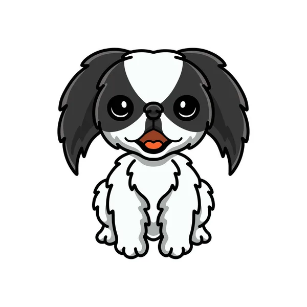 Vetor Ilustração Bonito Japonês Queixo Cão Desenhos Animados — Vetor de Stock