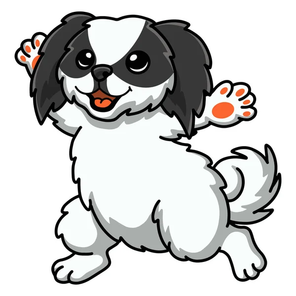 Vetor Ilustração Bonito Japonês Queixo Cão Desenhos Animados — Vetor de Stock