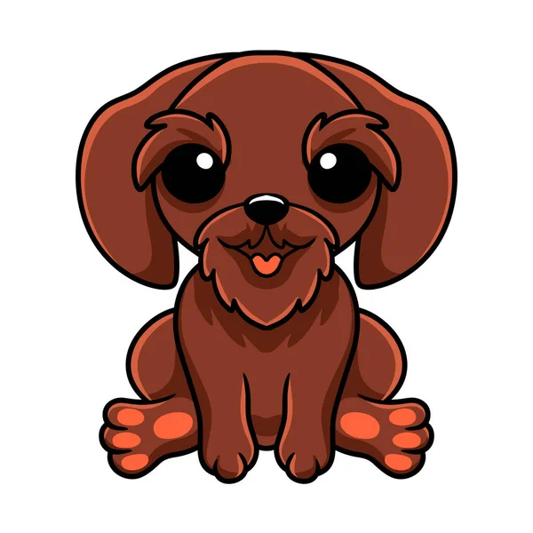 Vektorillustration Von Cute Pudelpointer Dog Cartoon Sitting — Stockvektor