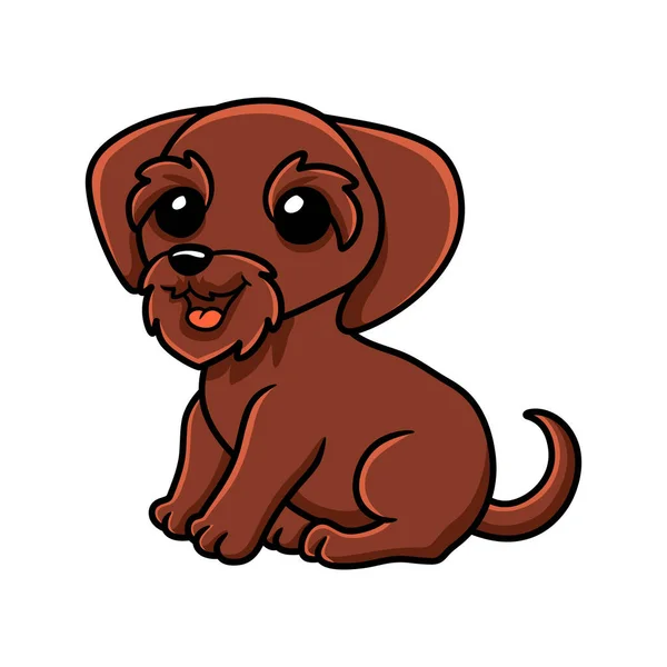 Illustration Vectorielle Cute Pudelpointer Chien Dessin Animé Assis — Image vectorielle