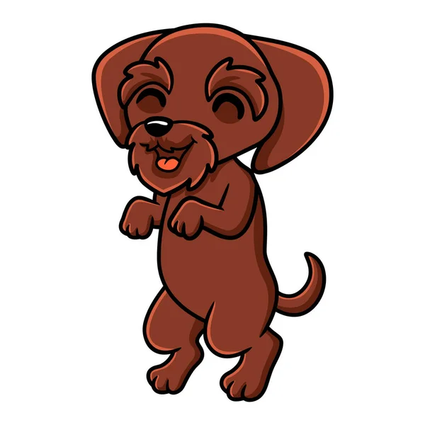 Vector Illustration Cute Pudelpointer Dog Cartoon Standing — Stock Vector