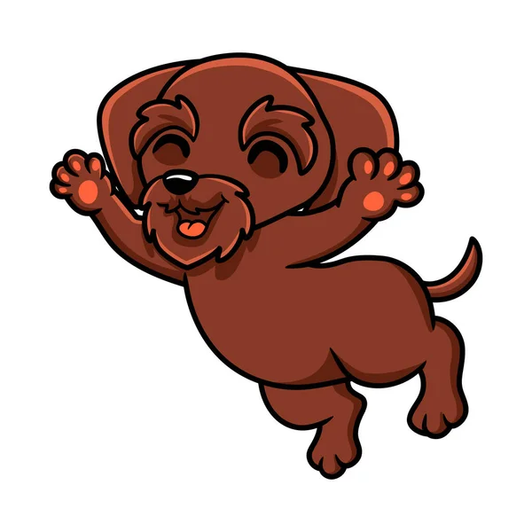 Vector Illustration Cute Pudelpointer Dog Cartoon Posing — Stock Vector