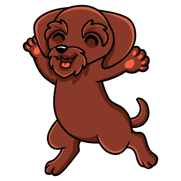 Illustration Vectorielle Dessin Animé Mignon Chien Pudelpointer Posant — Image vectorielle