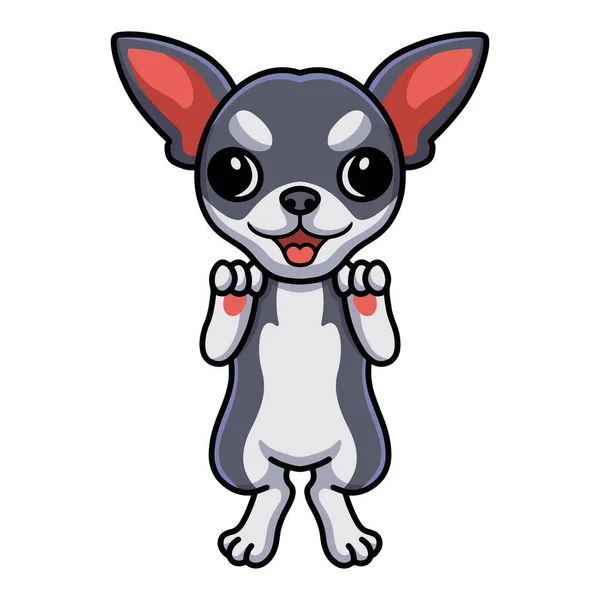 Vector Illustratie Van Leuke Chihuahua Hond Cartoon Staan — Stockvector