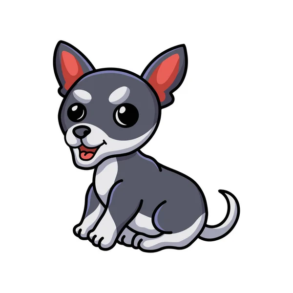 Vector Illustratie Van Schattige Chihuahua Hond Cartoon Zitten — Stockvector