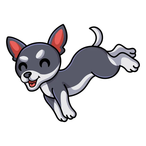 Vector Illustratie Van Schattige Chihuahua Hond Cartoon Lopen — Stockvector