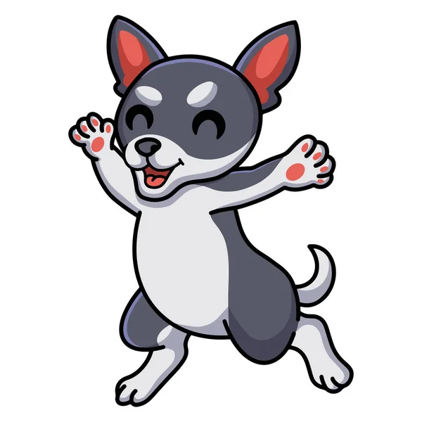 Ilustração Vetorial Bonito Chihuahua Cão Desenho Animado Caminhando — Vetor de Stock