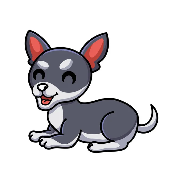 Vector Illustratie Van Schattige Chihuahua Hond Cartoon Liggend — Stockvector