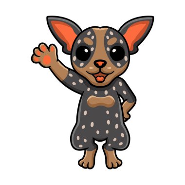 Şirin Avustralya sığır köpeği el sallamasının vektör çizimi