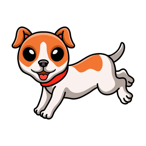 Cute Jack Russel狗卡通画的矢量图解 — 图库矢量图片