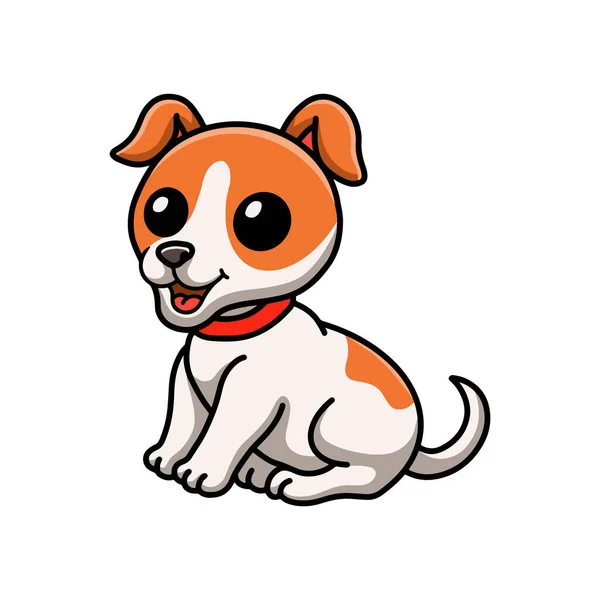Ilustração Vetorial Cute Jack Russel Cão Desenhos Animados — Vetor de Stock