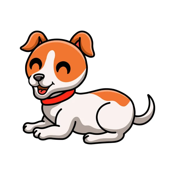 Cute Jack Russel狗卡通画的矢量图解 — 图库矢量图片