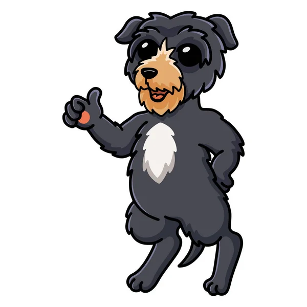 Vector Illustratie Van Schattig Hert Hond Cartoon Geven Duim Omhoog — Stockvector
