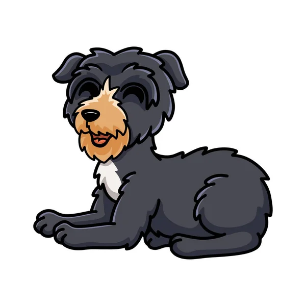 Vector Illustratie Van Schattig Hert Hond Cartoon Liggend — Stockvector