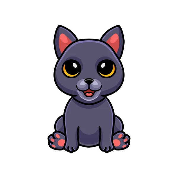 Vektorillustration Von Cute Chartreux Cat Cartoon Sitting — Stockvektor