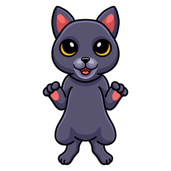 Ilustração Vetorial Cute Chartreux Desenho Animado Gato — Vetor de Stock