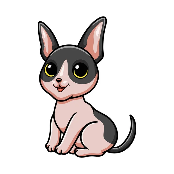 Vector Illustration Cute Cat Cornish Rex Cartoon — Stock Vector