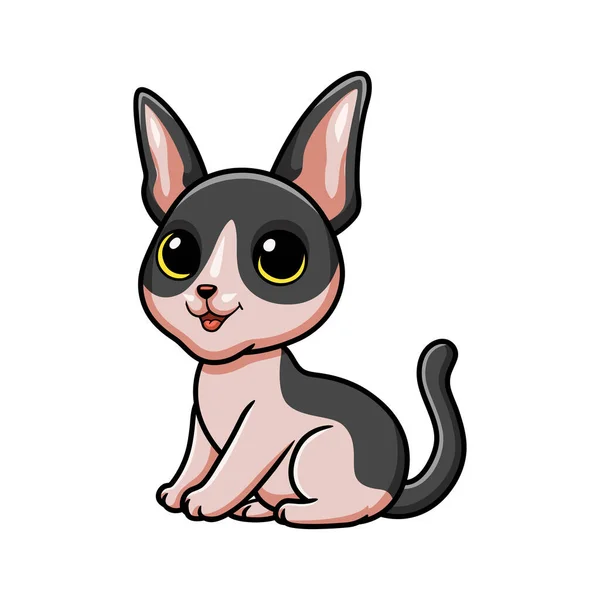 Illustration Vectorielle Dessin Animé Cute Cat Cornish Rex — Image vectorielle