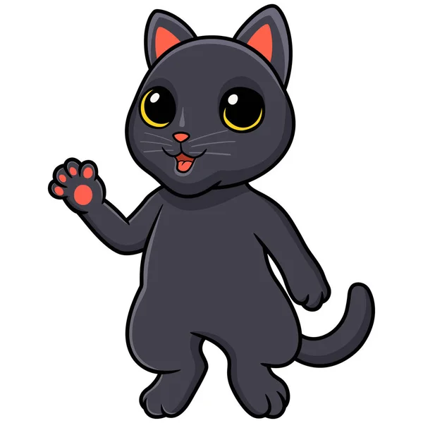 Vector Illustration Cute Bombay Cat Cartoon Waving Hand — Stock Vector