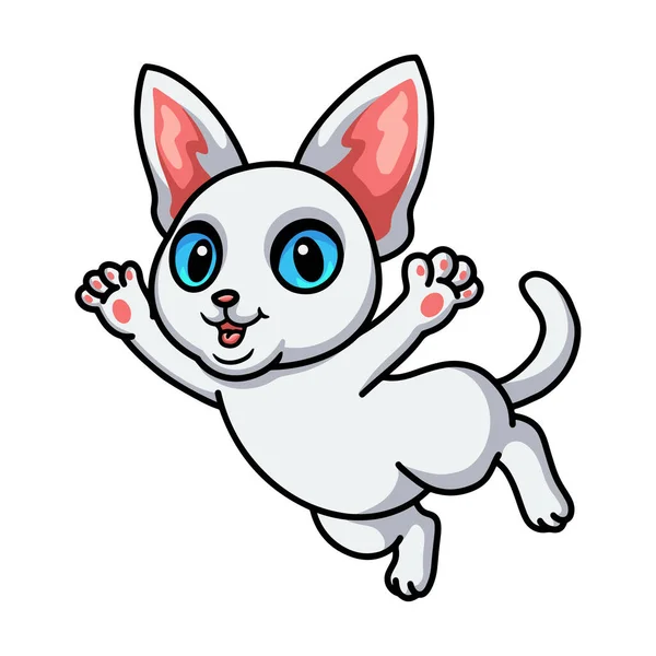Vektorillustration Von Cute Devon Rex Cat Cartoon Posiert — Stockvektor