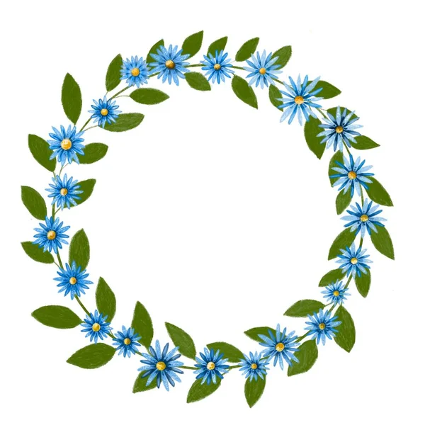 Circular Frame Summer Floral Pattern — Stock Photo, Image