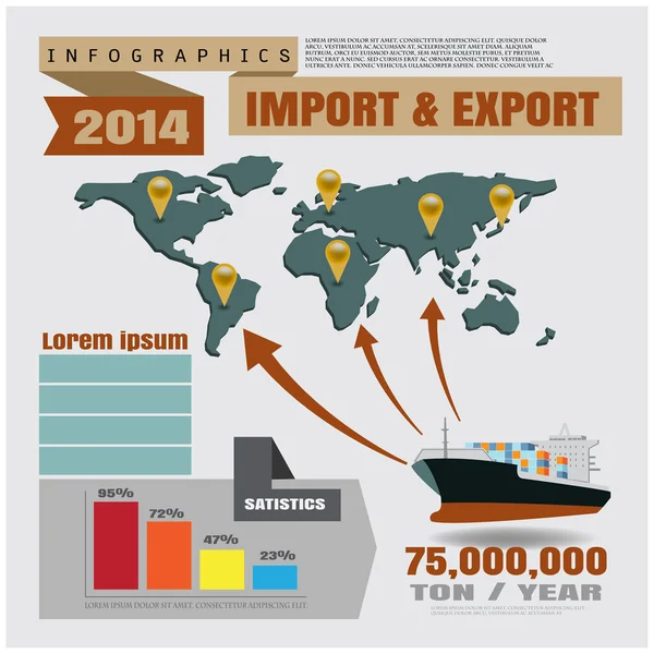 Importeren en exporteren — Stockvector