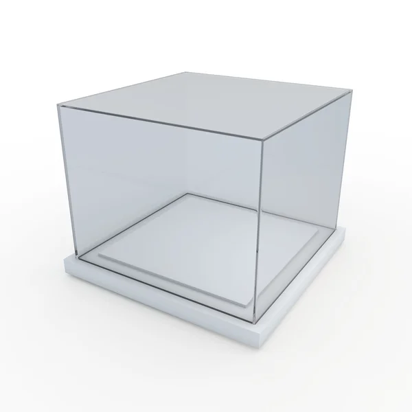 3D utställning låda tomma glas — Stockfoto