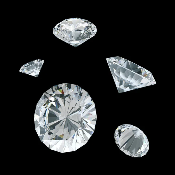 3D vita diamanter — Stockfoto