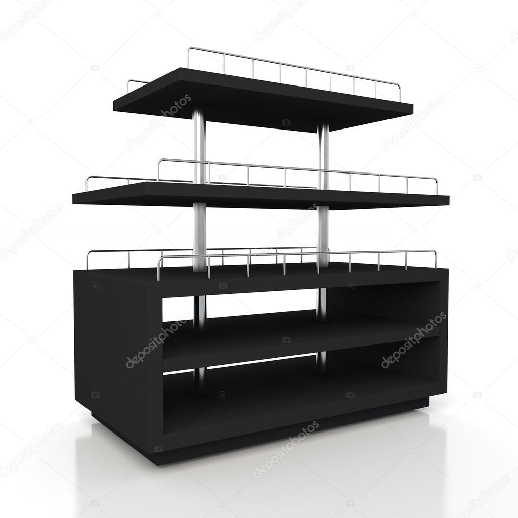 3d black racks shelves