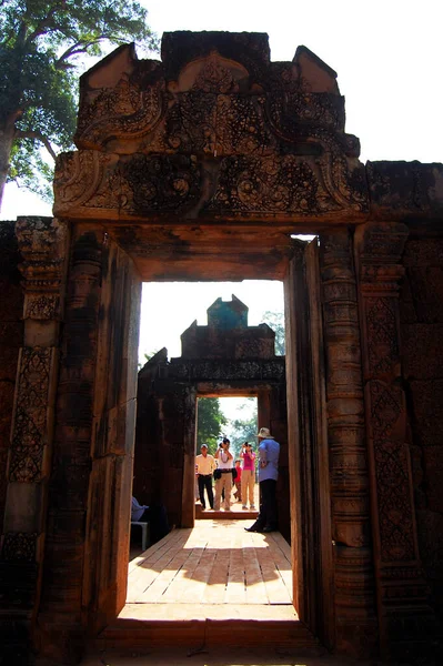 Antike Ruinen Antikes Gebäude Prasat Banteay Srei Oder Banteay Srey — Stockfoto