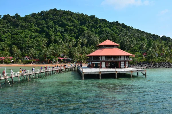 Edificio Clásico Muelle Del Puerto Puente Pasarela Madera Mar Océano — Foto de Stock