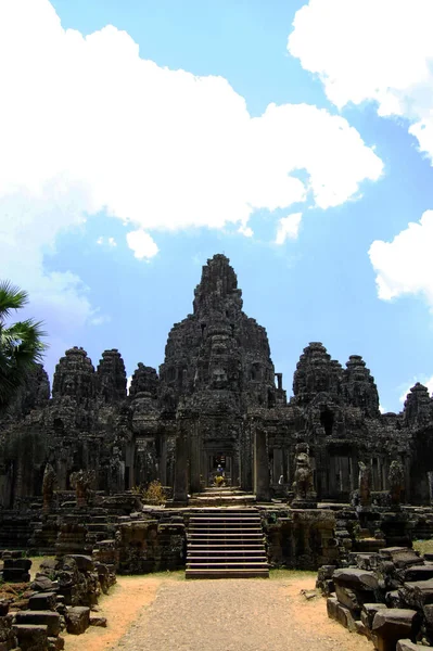 Skulpturen Die Antike Ruinen Des Prasat Bayon Schlosses Oder Des — Stockfoto