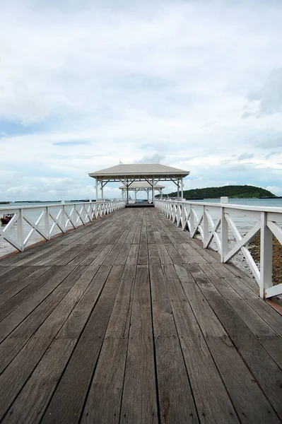 Holzbrücke Asdang Und Pavillon Meer Für Thailänder Ausländische Reisende Besuchen — Stockfoto