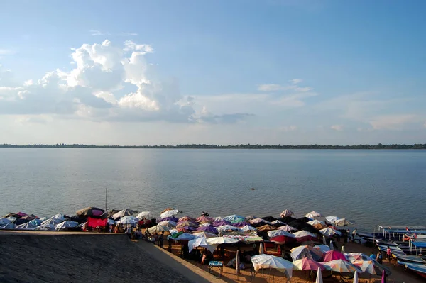 Harbour Quayside Reservoir West Baray Baray Teuk Thla Cambodian People — Stock Photo, Image