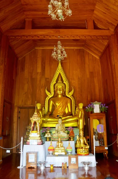 Ancient Antique Ruína Ubosot Wat Nong Luang Temple Thai People — Fotografia de Stock
