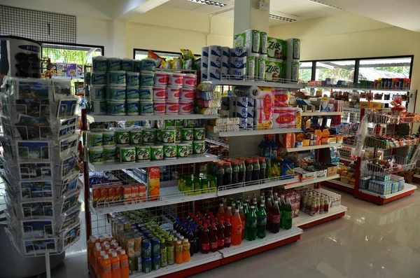 Surtido Variedad Productos Aperitivos Bebidas Para Personas Tailandesas Viajeros Extranjeros —  Fotos de Stock